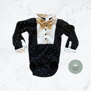 H&M | size 9-12m GUC tuxedo diaper onesie